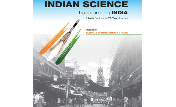 Front&#x20;cover&#x20;of&#x20;the&#x20;book,&#x20;Indian&#x20;Science-&#x20;Transforming&#x20;India