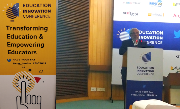 Anil&#x20;Sahasrabudhe,&#x20;Chairman,&#x20;AICTE&#x20;speaking&#x20;at&#x20;EIC&#x20;2019