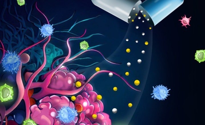 Cover&#x20;image&#x20;rThe&#x20;cover&#x20;image&#x20;showcases&#x20;localised&#x20;cancer&#x20;treatment&#x20;via&#x20;hydrogel-based&#x20;delivery&#x20;of&#x20;chemotherapy&#x20;drugs&#x20;at&#x20;the&#x20;tumour&#x20;site,&#x20;depicting&#x20;vibrant&#x20;drug&#x20;bursts&#x20;amidst&#x20;a&#x20;dynamic&#x20;tumour&#x20;microenvironment&#x20;with&#x20;activated&#x20;immune&#x20;cells.&#x20;Credit&#x3A;&#x20;This&#x20;esized
