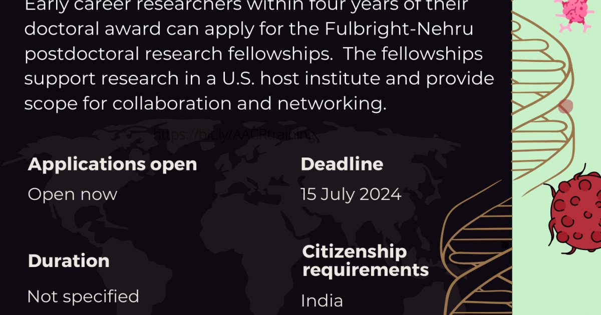 Fulbright-Nehru Postdoctoral Research Fellowships - IndiaBioscience