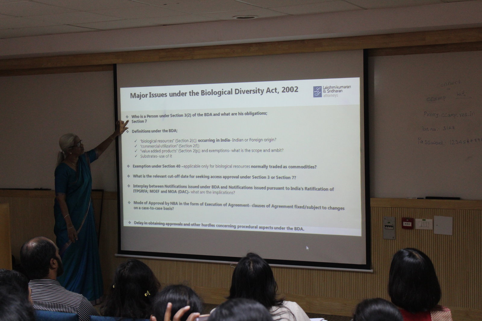 Malathi&#x20;Lakshmikumaran&#x20;addressing&#x20;researchers&#x20;at&#x20;C-CAMP,&#x20;Bangalore