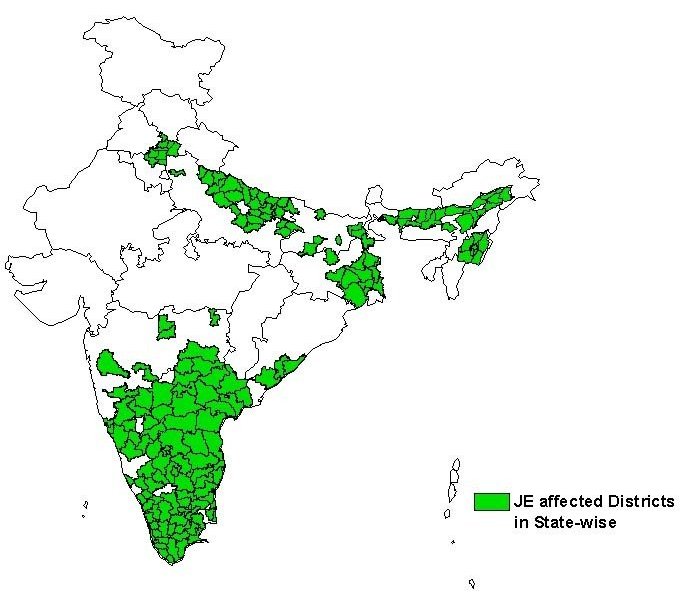 JE&#x20;affected&#x20;districts&#x20;in&#x20;India