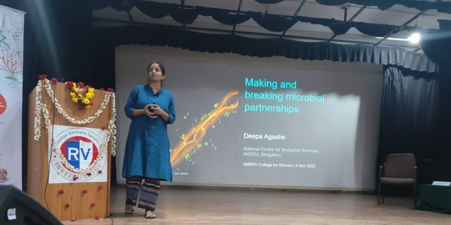 Deepa Agashe speaking at the event. Source: NMKRV College for Women
