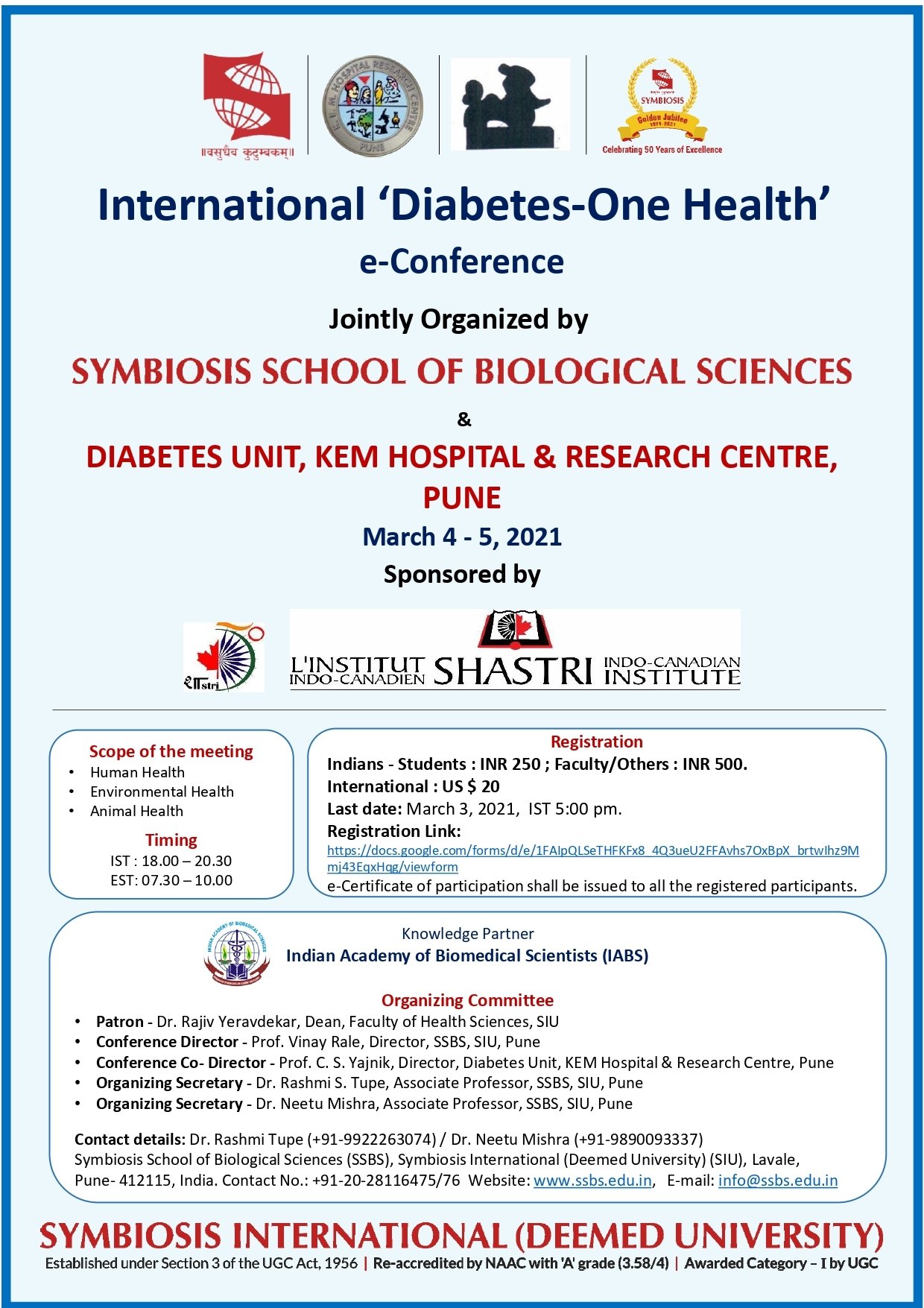 International ‘DiabetesOne Health’ eConference IndiaBioscience