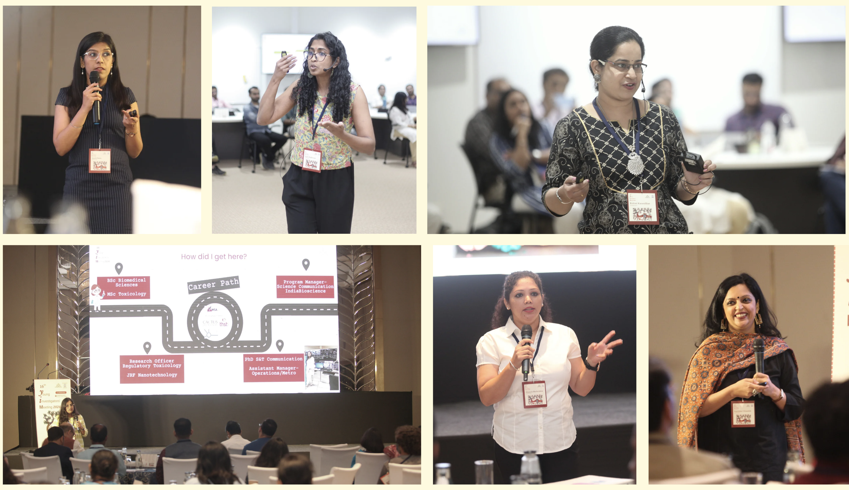 Glimpse from talks by the IndiaBioscience team. Photo credits: IndiaBioscience, collage by Ankita Rathore