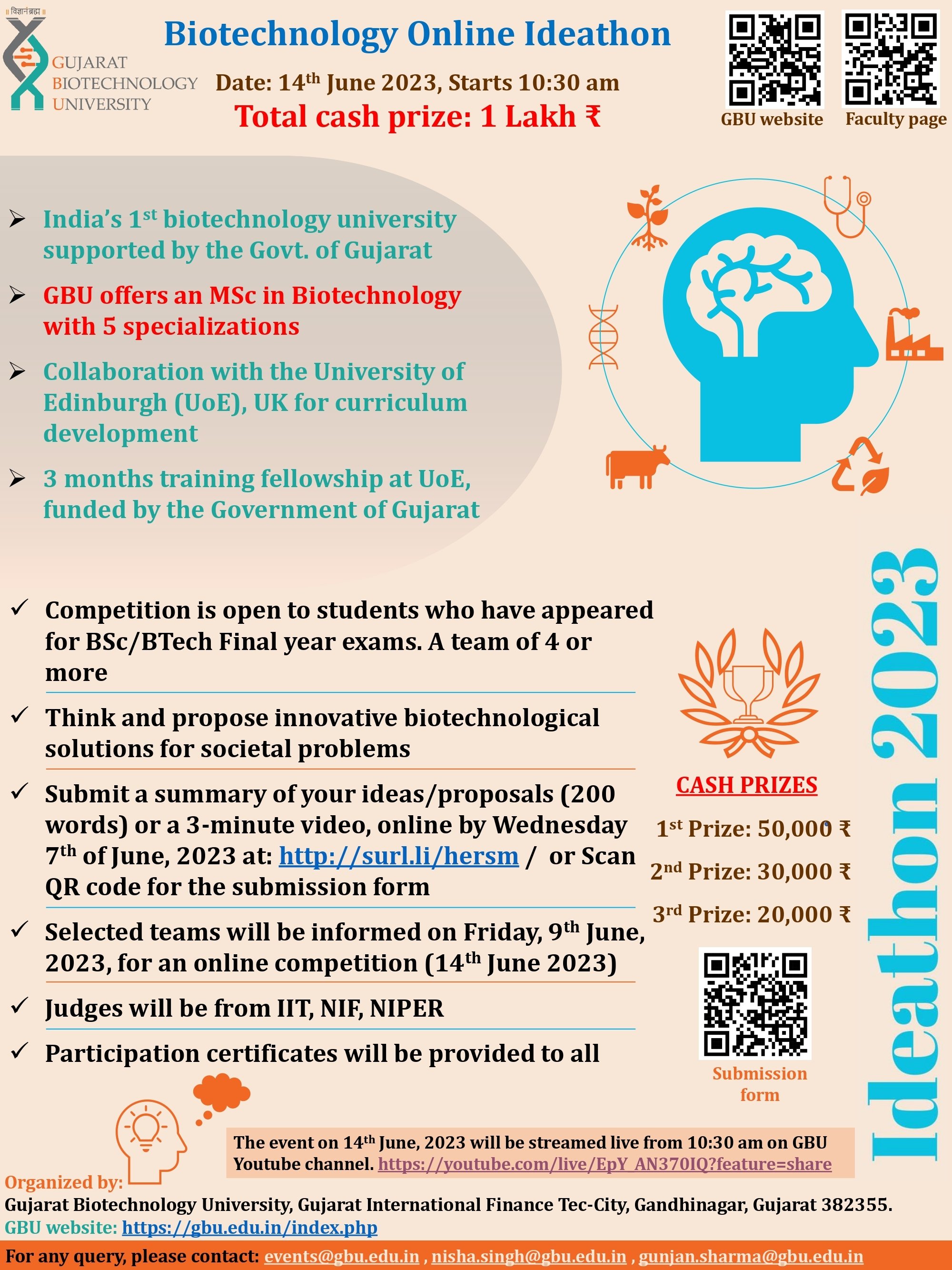 GBU Ideathon 2023 IndiaBioscience