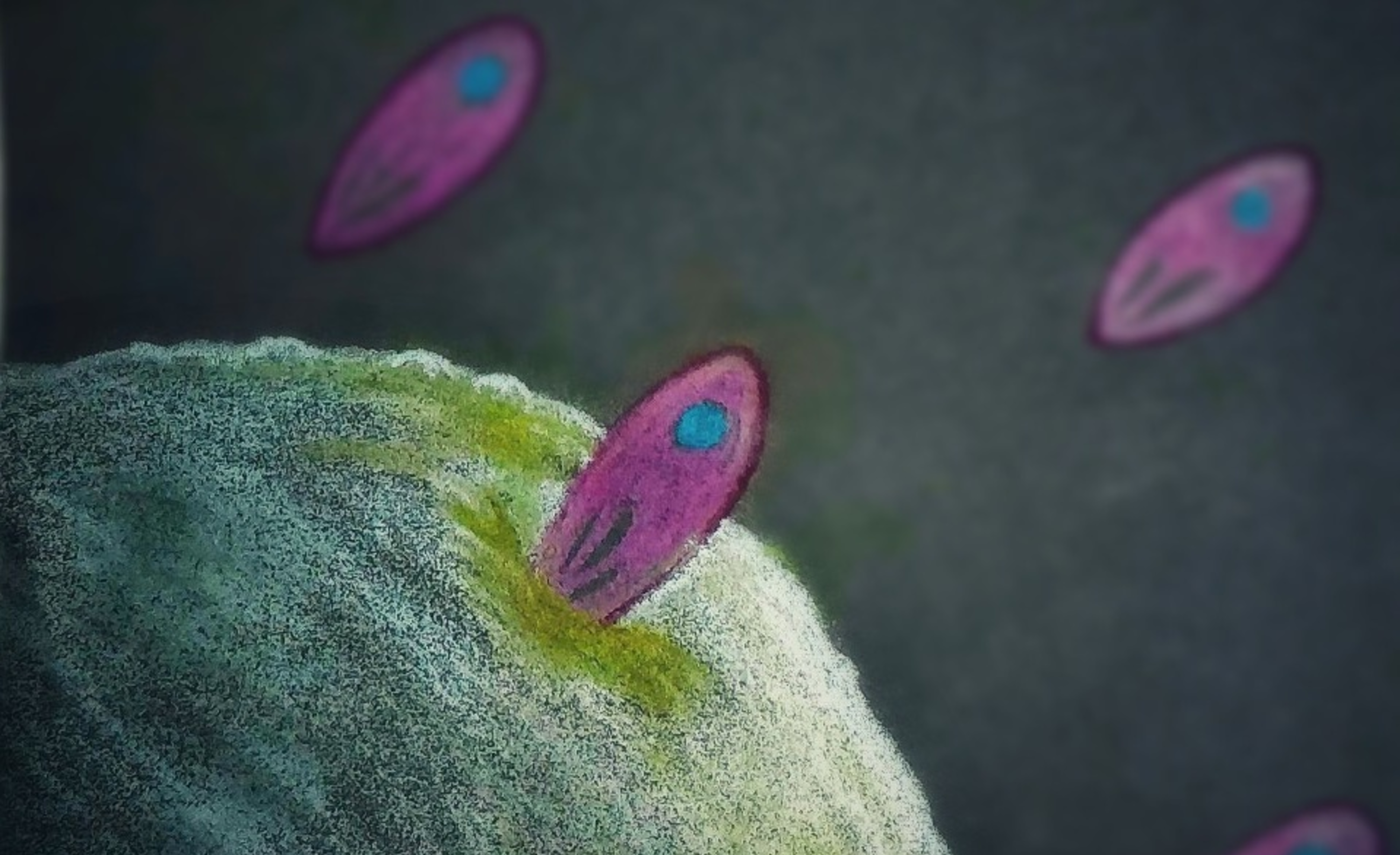Artist's depiction of Toxoplasma entering a cell