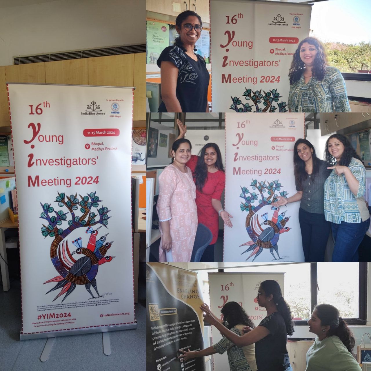 Behind the scenes of YIM 2024 at IndiaBioscience office. Credits: Collage by Ankita Rathore