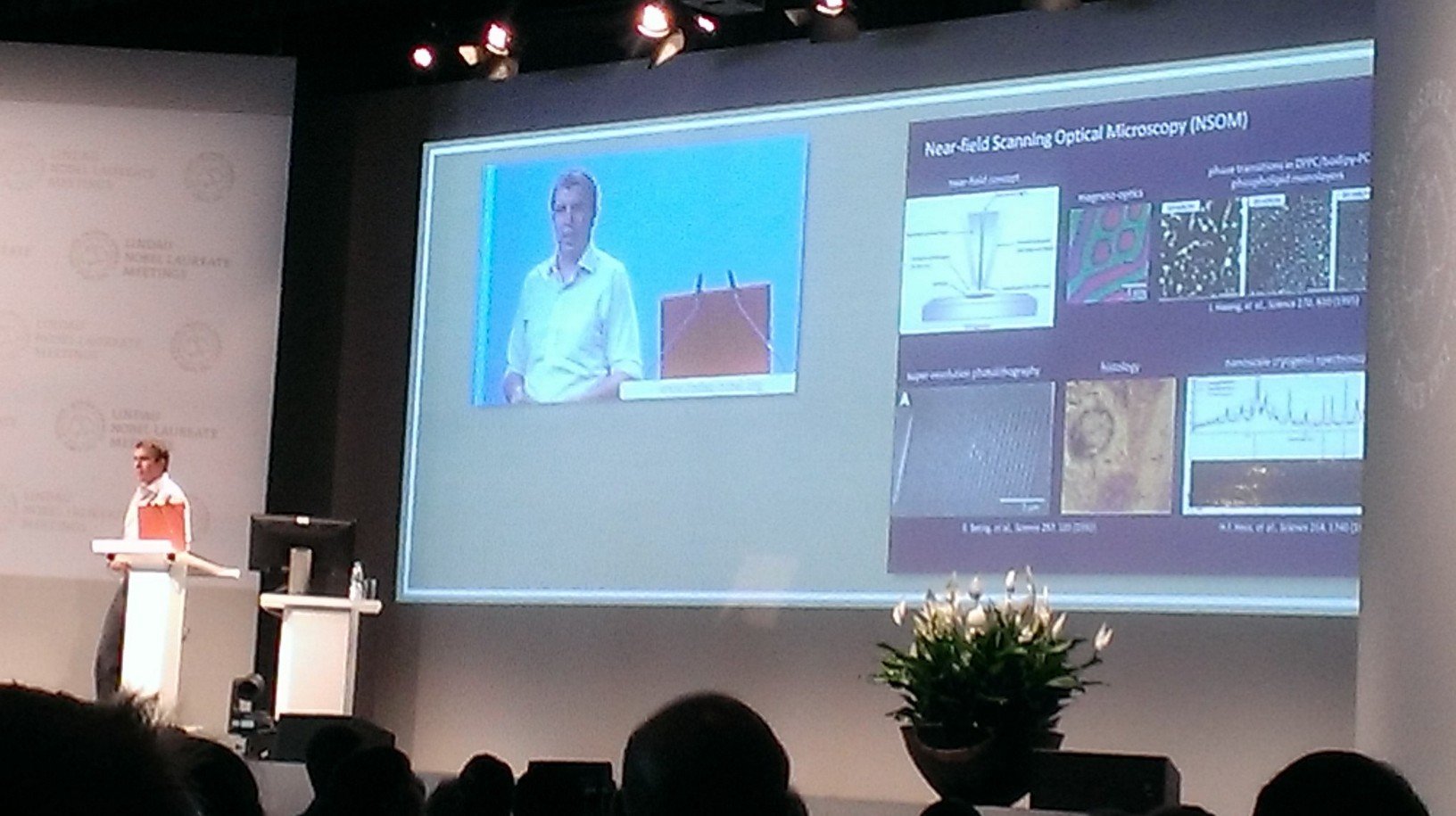 Eric Betzig talks at the Inselhalle, Lindau