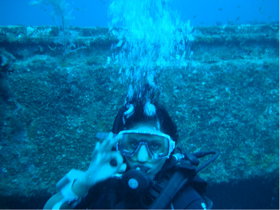 Anita at S.S.Yongal shipwreck dive site, Australia. Picture Credit: Anita George