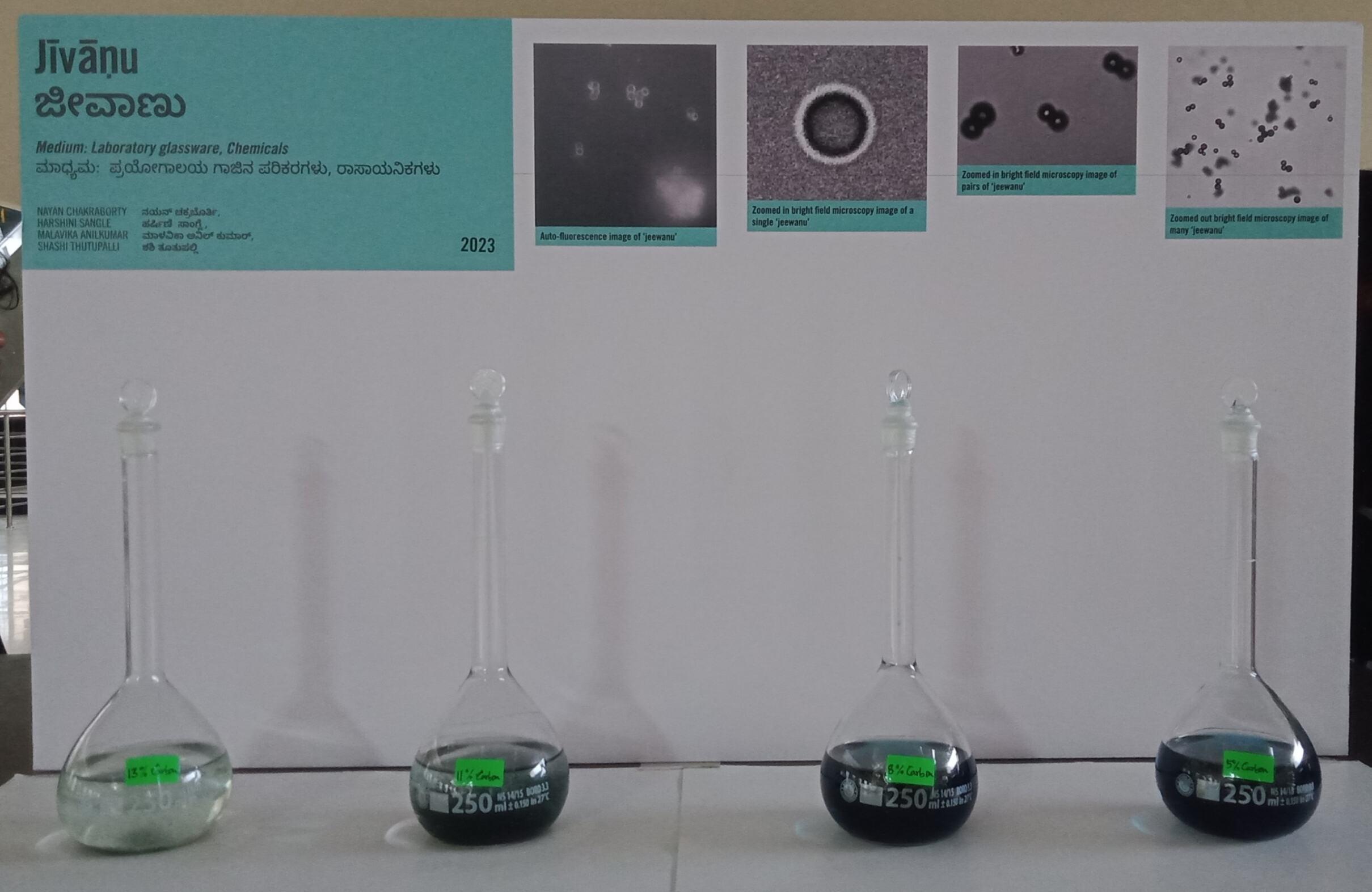 Formation of Jeewanu particles across different concentrations of the carbon source; Credits: Japita Ghosh